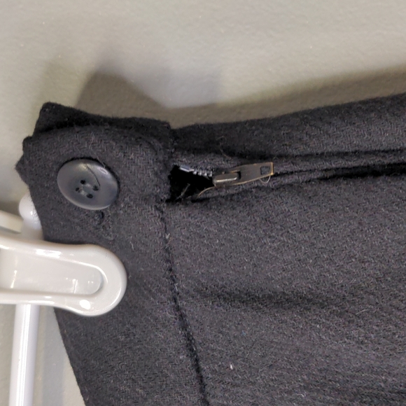 Lanvin Paris Vintage Wool Black Skirt Size 44 M - Picture 3 of 9